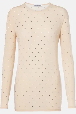 Paco rabanne Top semitransparente con cristales