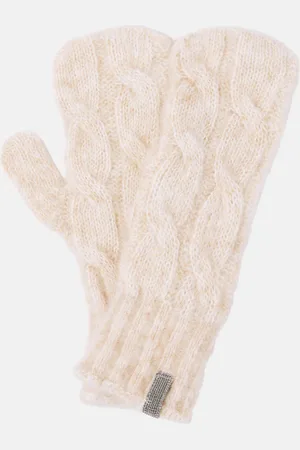 Brunello Cucinelli Guantes trenzados de lana