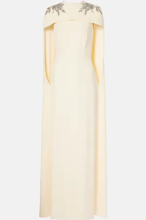 Erdem Vestido de fiesta con capa adornado