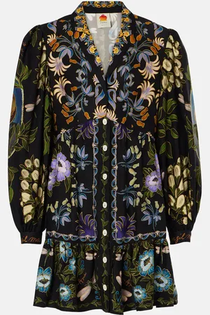 Farm Rio Vestido corto Winter Garden floral