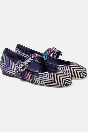 Missoni Zapatos planos en zigzag con piel