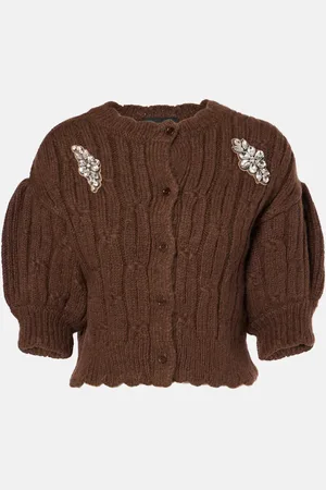 Simone Rocha Cárdigan de mezcla de lana adornado