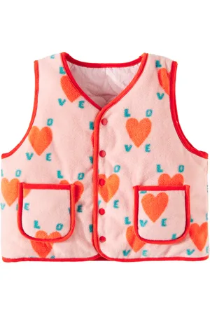 Jelly Mallow Chaleco acolchado Love de forro polar