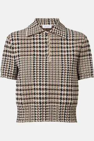Alexander McQueen Polo cropped a cuadros
