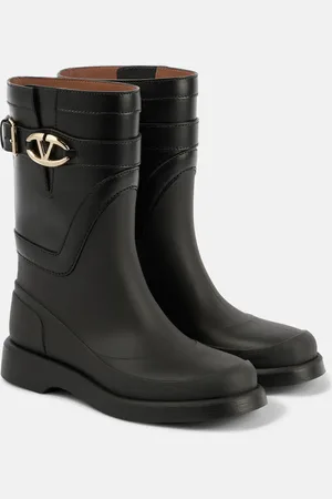 VALENTINO GARAVANI Botas de lluvia con VGold y piel