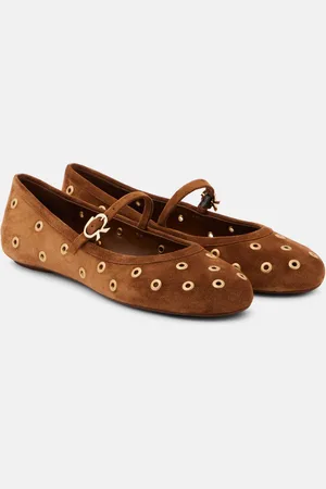 Gianvito Rossi Bailarinas Mary Jane de ante adornadas