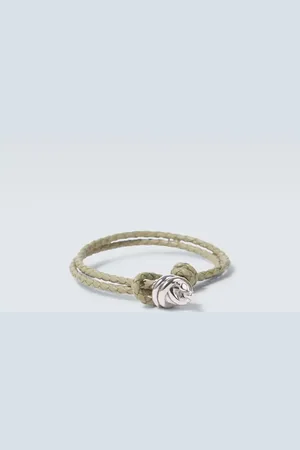 Bottega Veneta Pulsera de plata de ley con piel