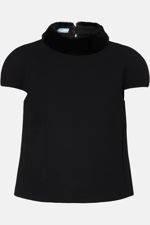 Prada Top de lana con borrego