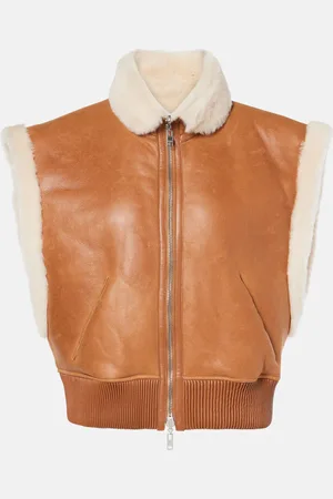 Isabel Marant Chaleco Edwina de piel con borrego