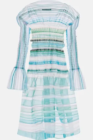 SUSAN FANG Vestido midi semitransparente a rayas