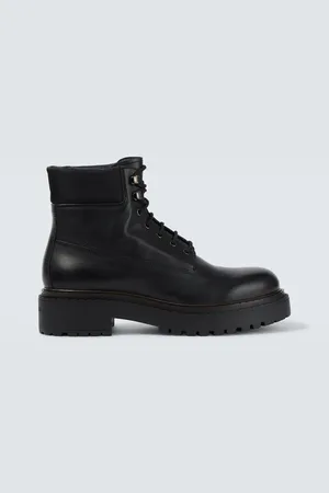Prada Botines de piel y Re-Nylon