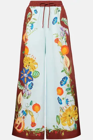 ALÉMAIS Alémais Pantalones anchos Dahlia de lino floral
