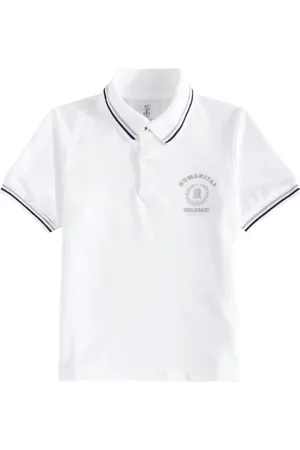 Brunello Cucinelli Polo de algodón bordado
