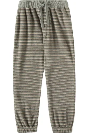 Rylee + Cru Pantalones deportivos de mezcla de algodón a rayas