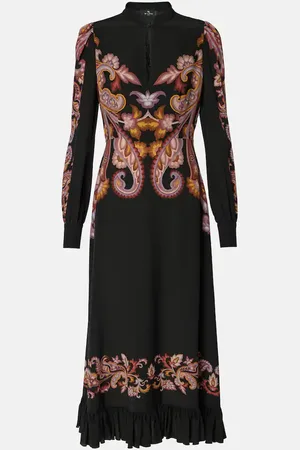 Etro Vestido midi de seda con paisley