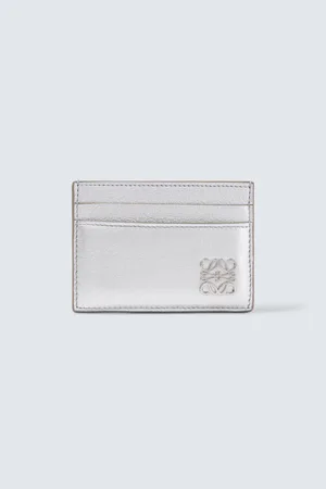 Loewe Tarjetero de piel metalizada con anagrama