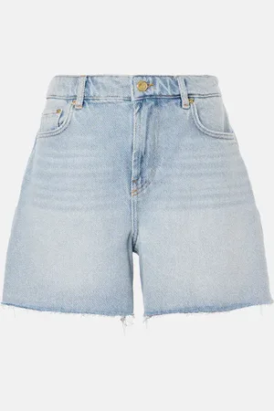 Ganni Shorts de denim de tiro alto