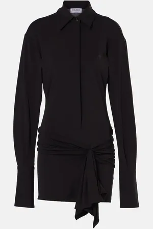 The Attico Vestido camisero drapeado de jersey