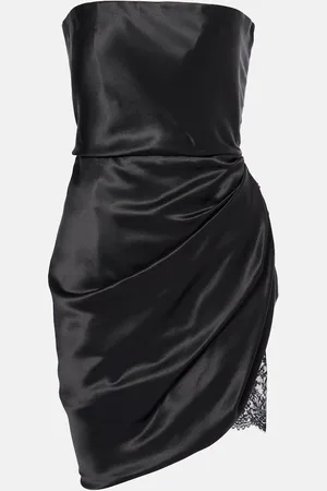 Saint Laurent Vestido corto en satén de seda