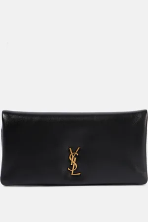Saint Laurent Cartera con cadena Calypso Mini de piel
