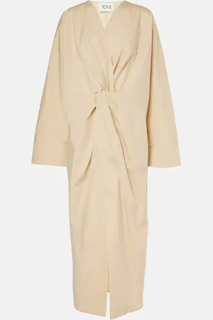 TOVE Vestido midi drapeado Ailin de algodón