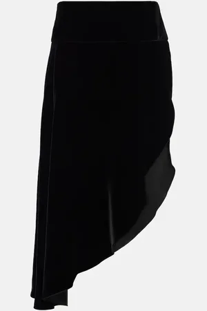Alaïa Alaïa Falda midi asimétrica de terciopelo