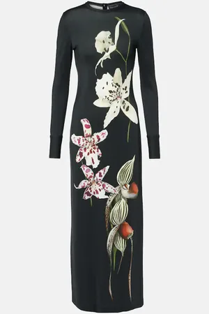 Oscar de la Renta Vestido largo de jersey floral