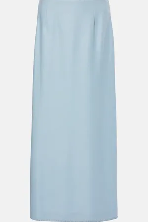 GABRIELA HEARST Falda midi Delfina de seda y lana