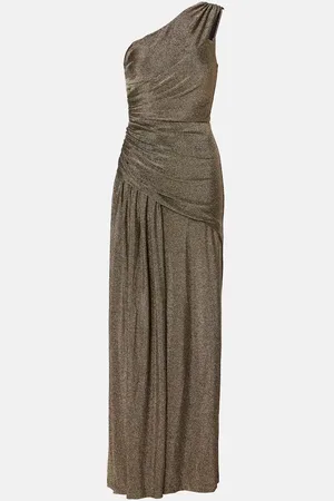Diane von Furstenberg Vestido largo asimétrico Rafael de lamé