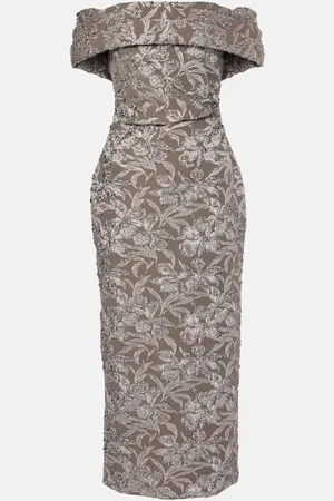 Oscar de la Renta Vestido midi en jacquard floral