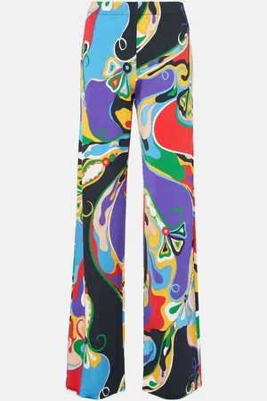 Puccini Pantalones rectos Orchidee de satén