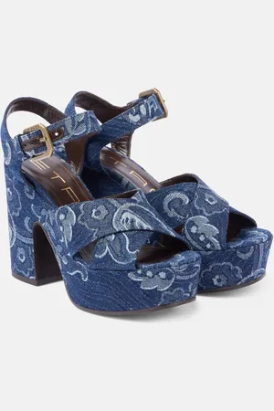 Etro Sandalias con plataforma de denim