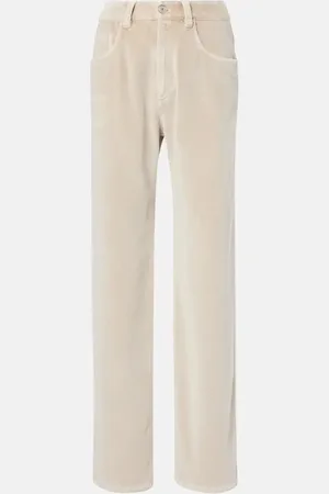Brunello Cucinelli Pantalones anchos de algodón teñidos