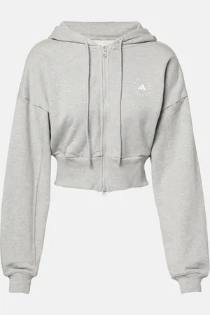 adidas Sudadera con capucha cropped de algodón