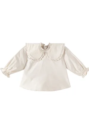 Donsje Blusa de mezcla de algodón con volantes