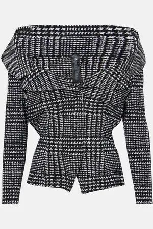 Norma Kamali Chaqueta cropped a cuadros