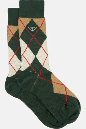 Prada Calcetines de mezcla de algodón a rombos