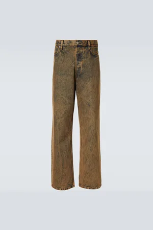 DRIES VAN NOTEN Jeans anchos con efecto desgastado