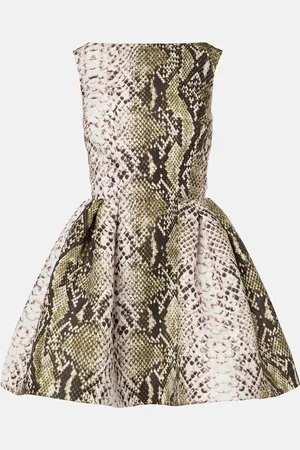 Oscar de la Renta Vestido corto de faya estampado