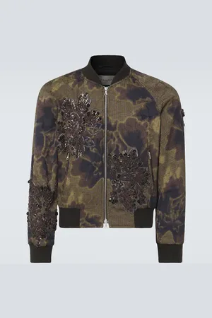 DRIES VAN NOTEN Chaqueta bomber con apliques florales