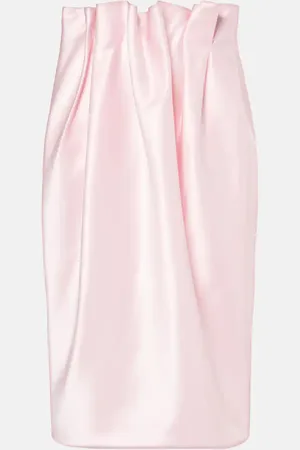 Simone Rocha Falda midi drapeada de satén