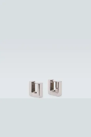 TOM WOOD Pendientes Square Small de plata de ley