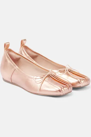 Simone Rocha Bailarinas Classic de piel plisadas