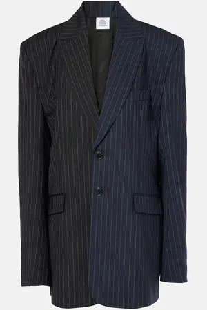 Vetements Blazer de lana con raya diplomática