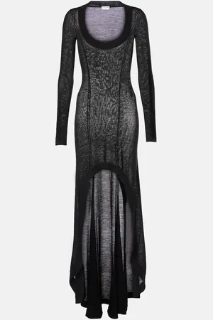 Saint Laurent Vestido largo de lana virgen