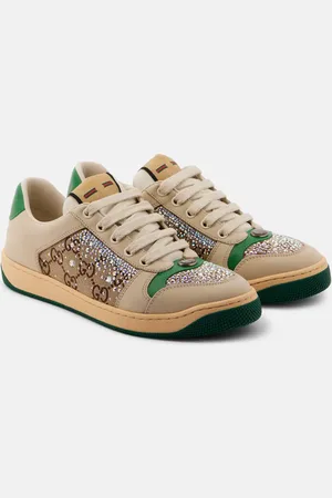 Gucci Zapatillas Screener de piel adornadas
