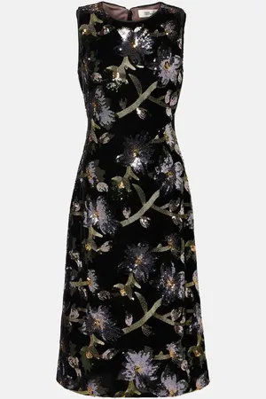 Diane von Furstenberg Vestido midi Coral con lentejuelas