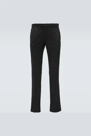 Gucci Pantalones rectos de mezcla de algodón con GG