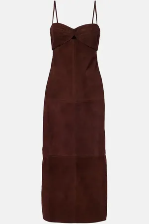 JOHANNA ORTIZ Vestido midi de ante