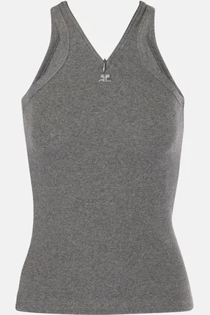 Courrèges Courrèges Tank top acanalado de algodón
